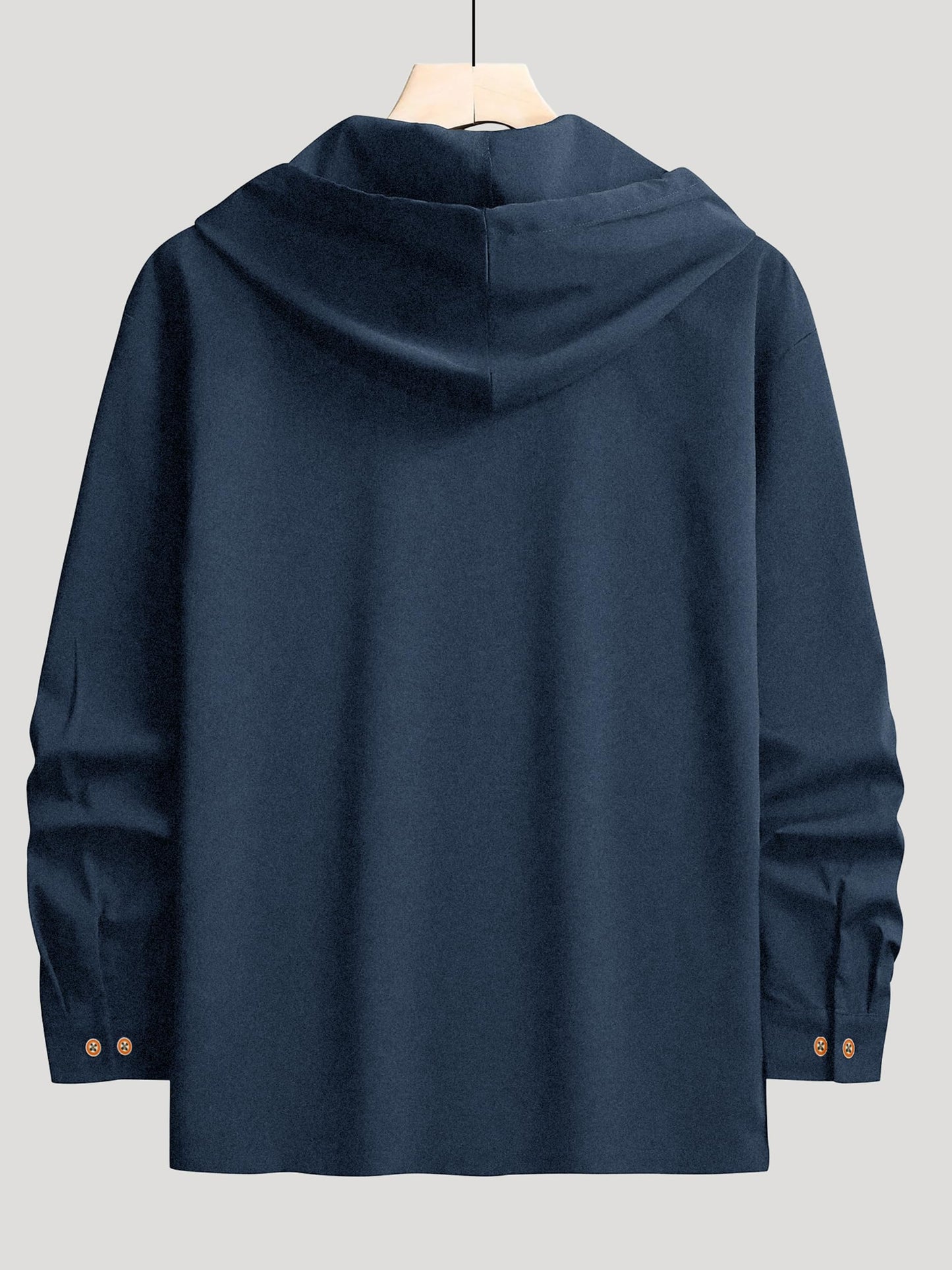 Noble Monk MenS Solid Regular Fit Shirt | Full Sleeves Hooded Shirt For Men
