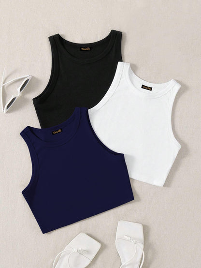 Toochki Top for Women| Crop Top for Women | Short Top for Women | Tops | Lycra Top for Women | Pack of 3 Tops for Women | Strach