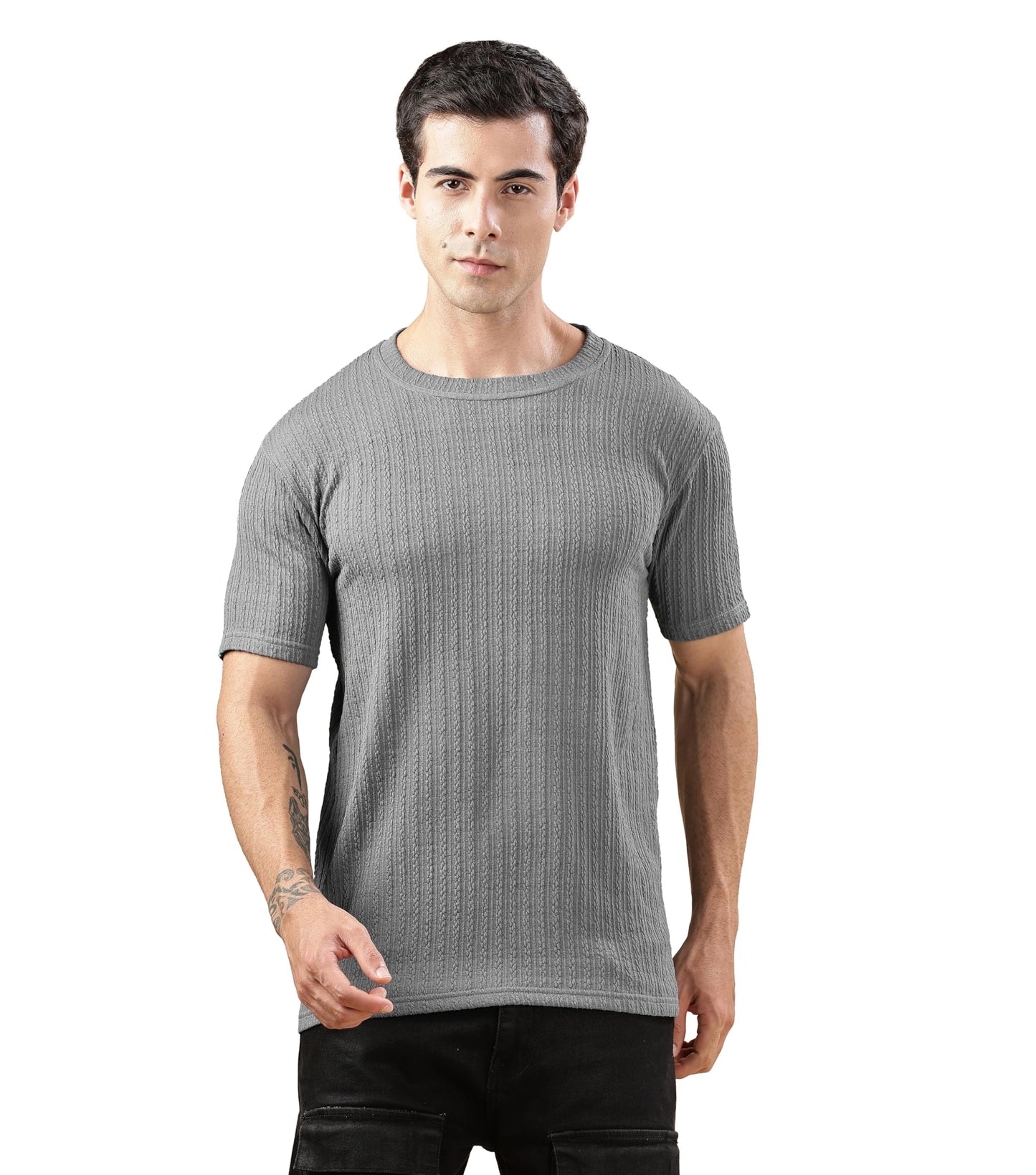 SHODOX Mens Polycotton Regular Fit Half Sleeve Solid Round Neck Tshirt for Men (Pack of 1)
