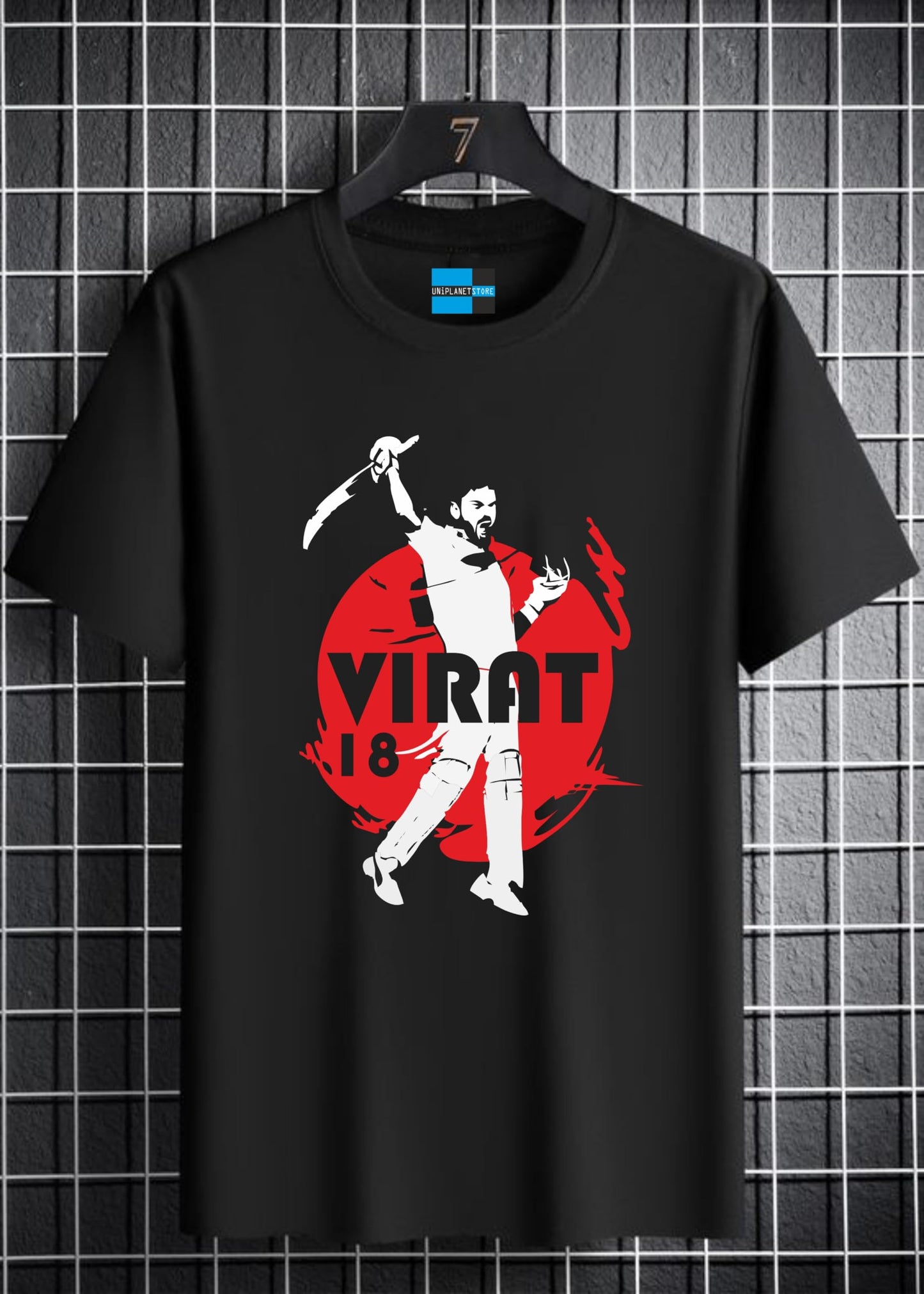 Uniplanet Store MenS Cotton T Shirt With Half Sleeves Round Neck Graphic Virat Prints Regular Fit And Standard Length Multicolo