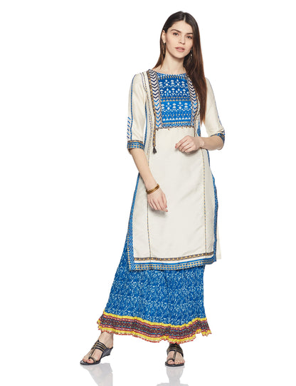 W for Woman Women's Cotton Straight Fit Straight Kurta (17AU17239-65696_Std