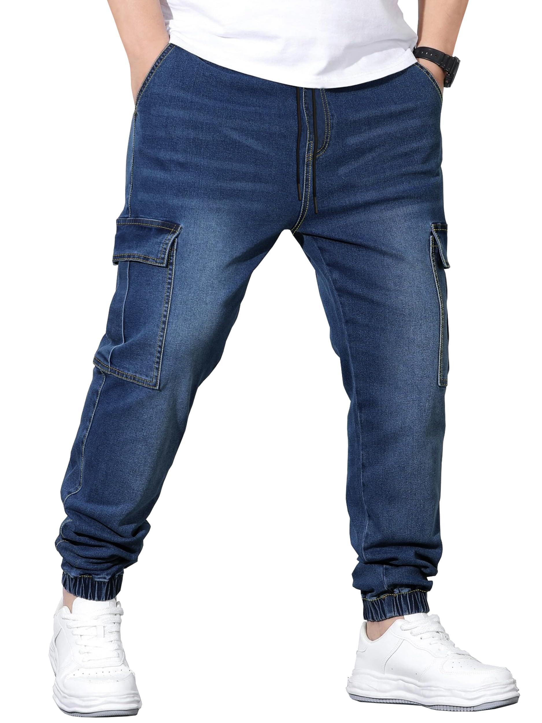 Noble Monk MenS Baggy Fit Jeans | Cargo Pocket | Denim Jeans | Streachable Jean For Men Indigo