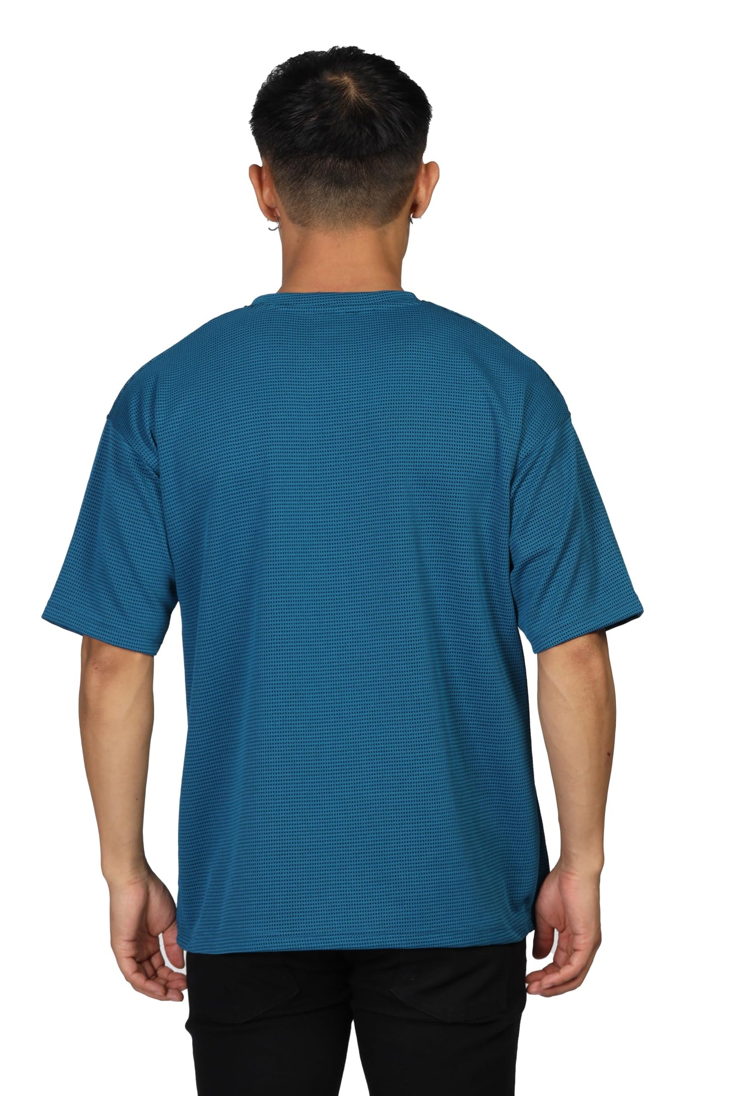 SHODOX Mens Solid Dotted Unique Design Oversized Tshirt for Men - Round Neck Loose Fit Drop Shoulder Mens T-Shirt