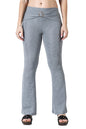 POPWINGS Solid Full-Length Polyester Regular-Fit Casual Bootcut Trouser Pants for Women for Casual Wear Grey