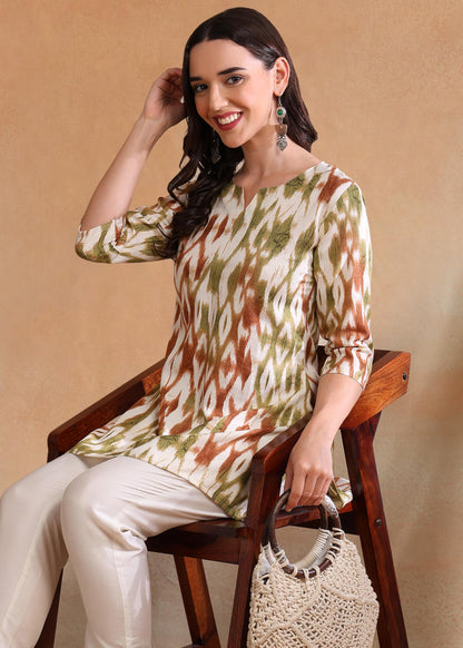 Aayla Floral Print Poly Rayon Short Kurti  A Regal Choice For Women Who Seek Comfort, Elegance, And Style, Perfect For Office Wi
