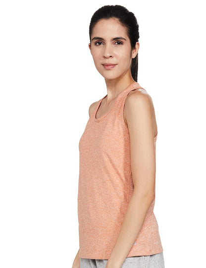 Enamor Athleisure Polyester E115 Active Racer Tank for Women| Scoop Neck Quick Dry Antimicrobial 4 Way Stretch Tank With Reflect