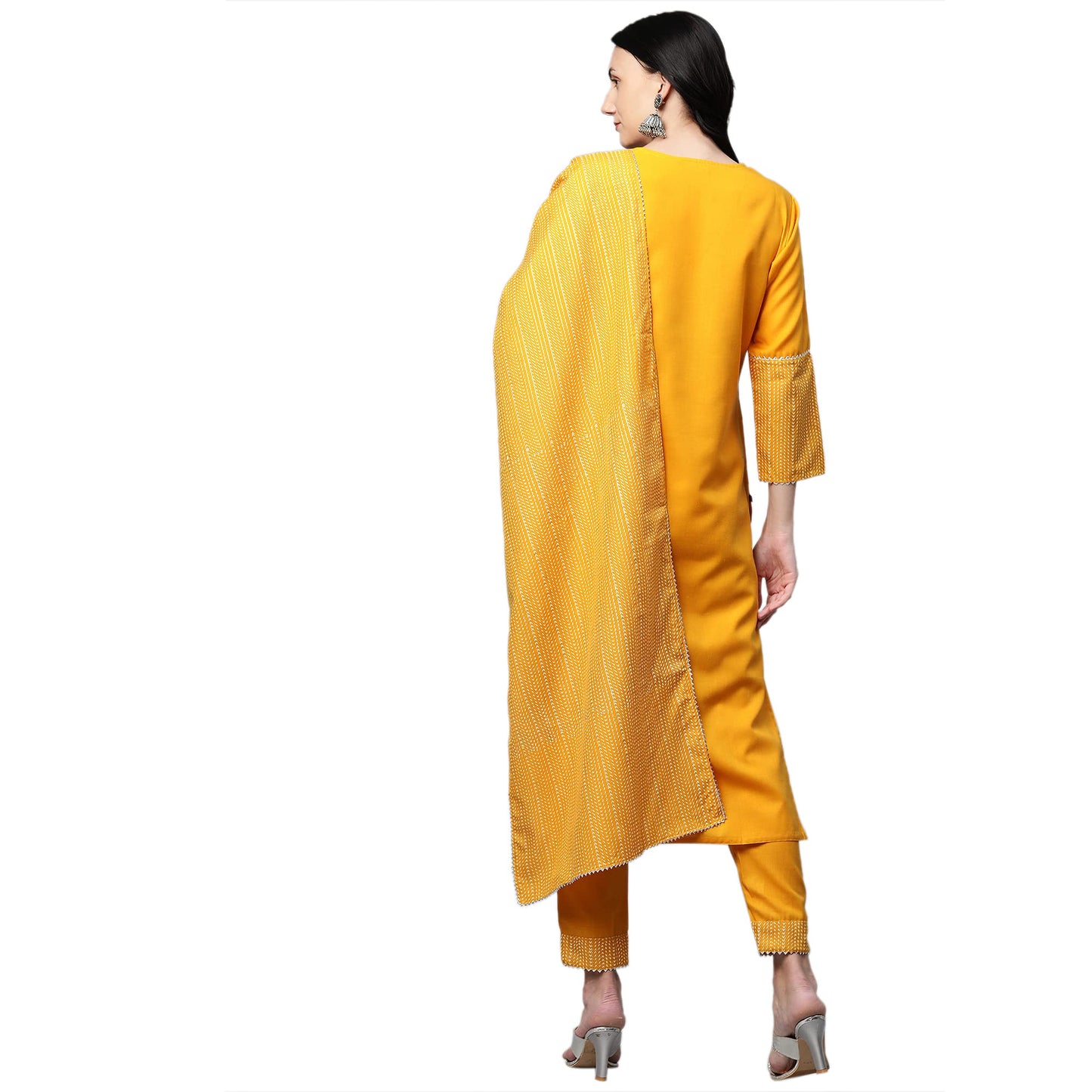 ANNI DESIGNER Cotton Womens Kurta With Palazzo & Dupatta