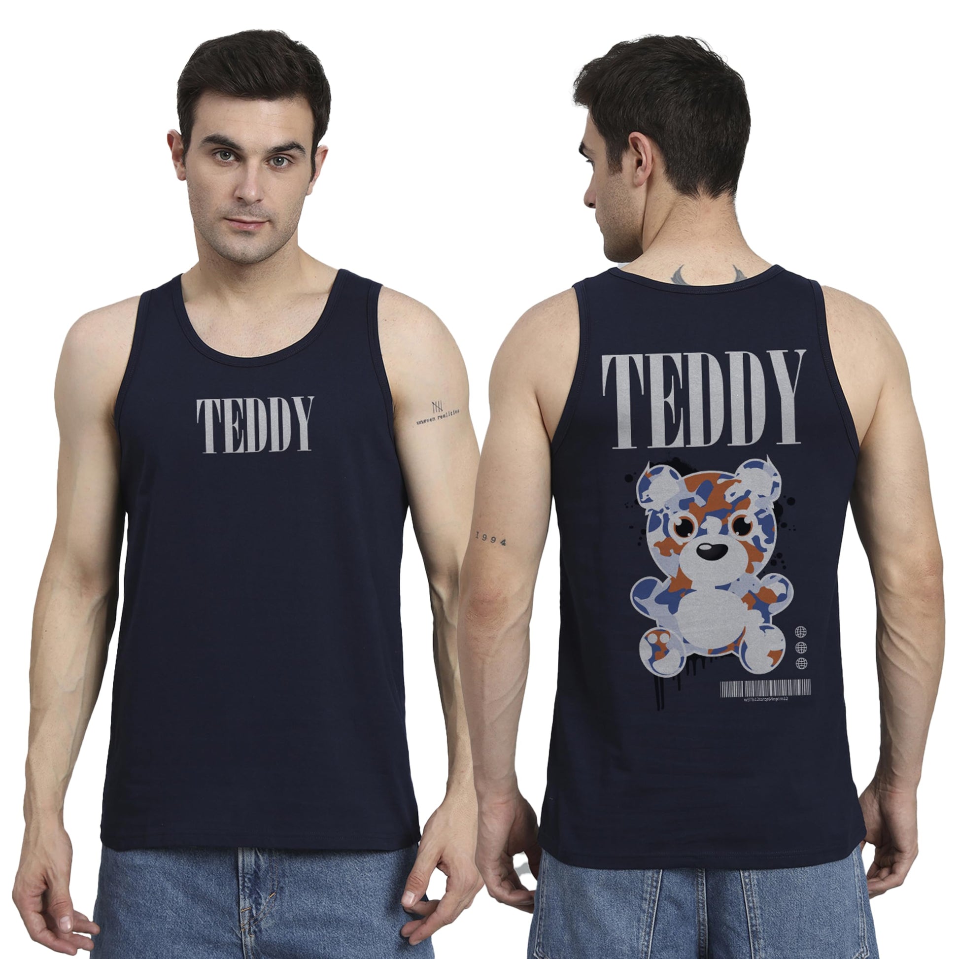 Peppyzone Mens Regular Fit Vest (TT-Teddy36FB40FB_Navy Blue