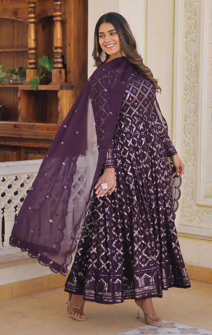 Fashion Basket Kurta With Duptta For Women Wine