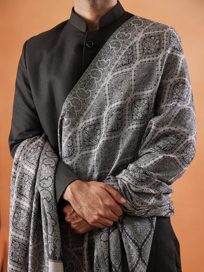 Pashmoda Men Shabnam Jamawar Shawl (Size: 101x203 Cm)