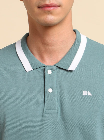 Dennis Lingo MenS Slim Fit Green Polo T-Shirt