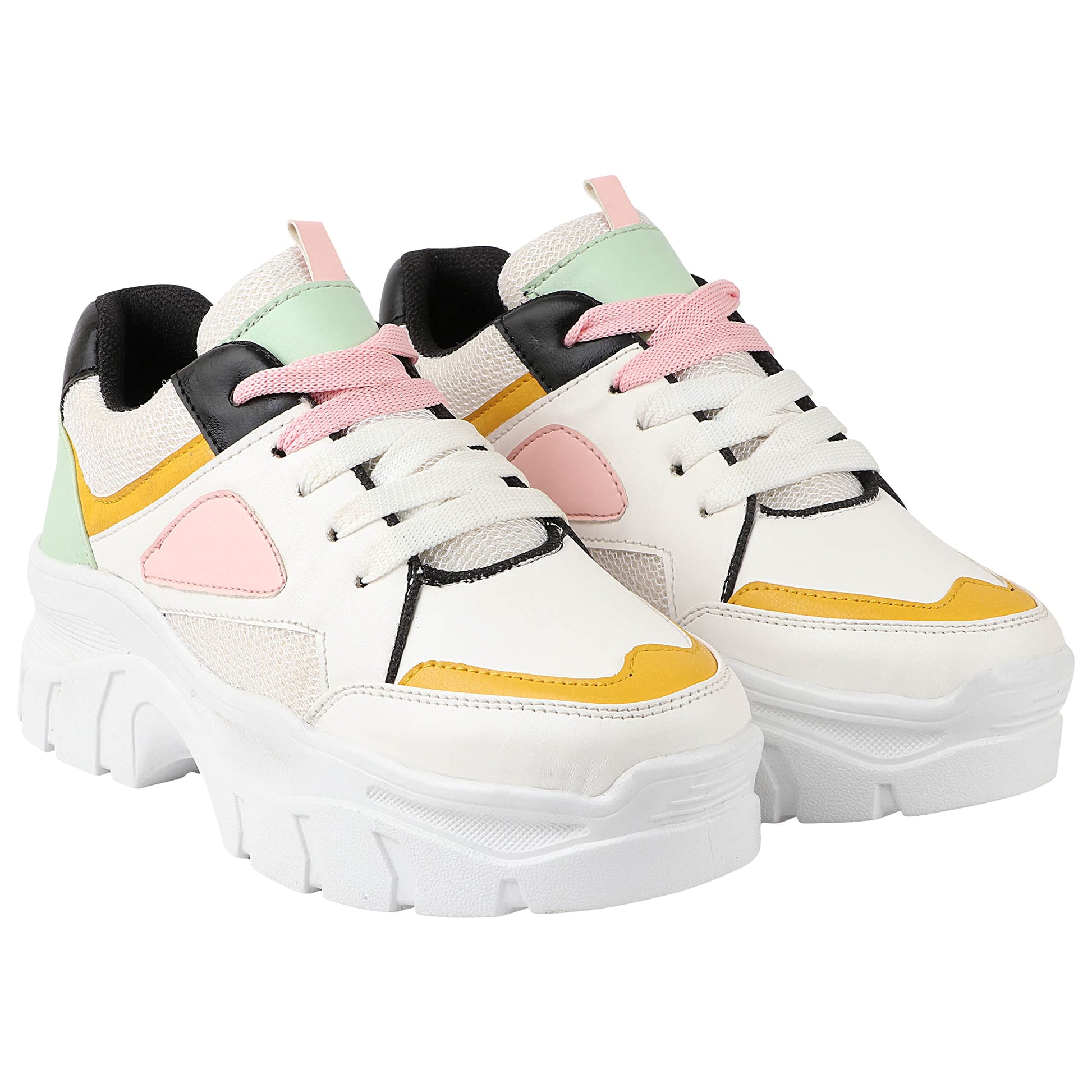 Shoetopia Women And Girls White Sports Walking Shoes
