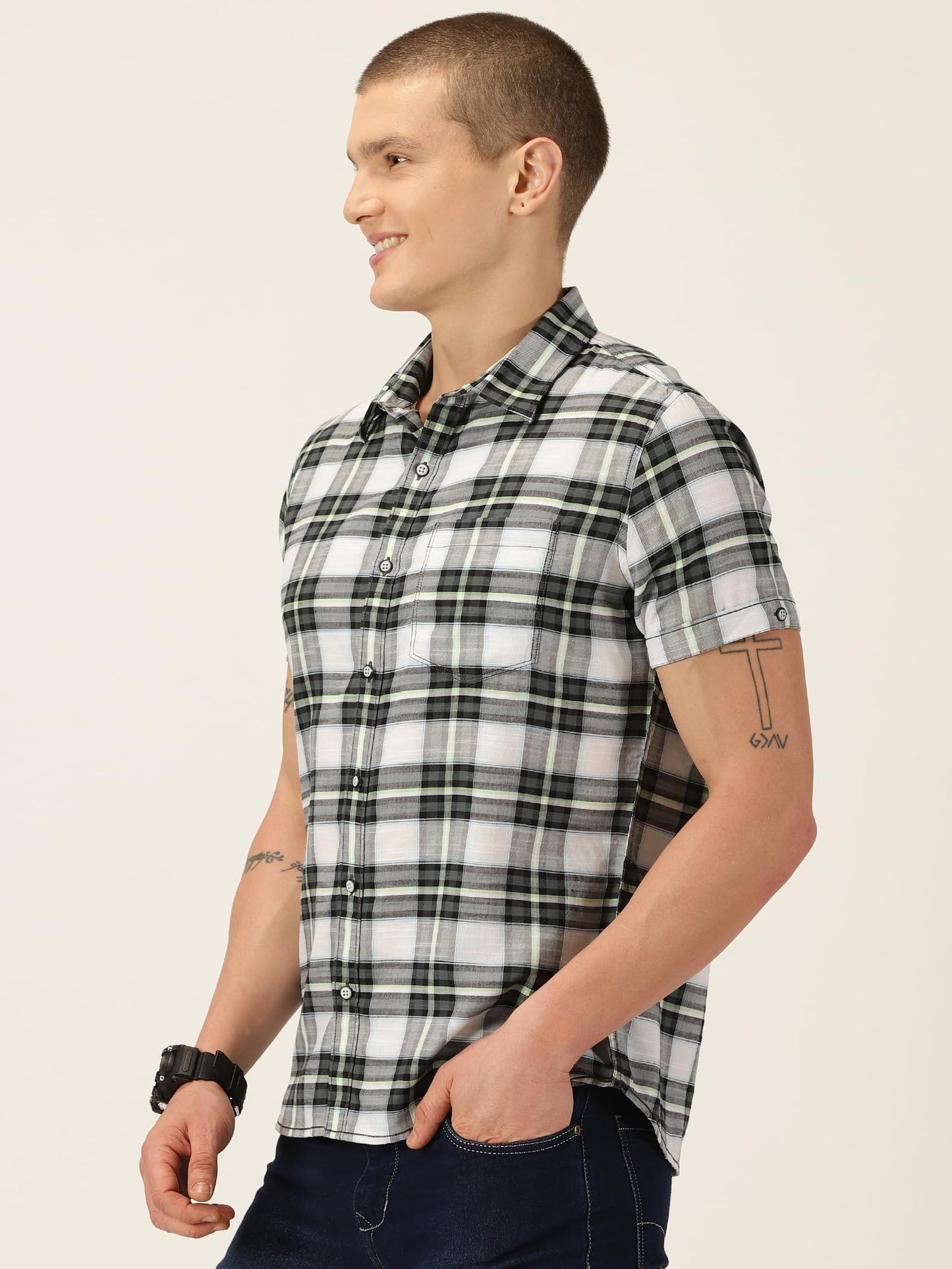Thomas Scott Cotton Slim Fit Shirt Green