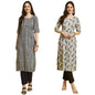 Tee Projekt Crepe Kurti & Pant Set For Women Ll Pack Of 2 Kurta Set Ll Traditional Kurta Set