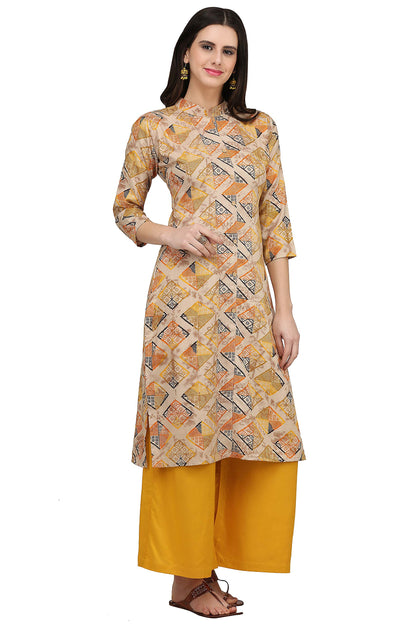 GoSriKi Women's Rayon Straight Fit Printed Straight Kurta