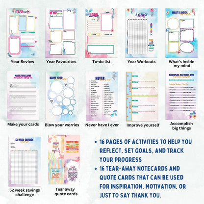 Doodle | The Happiness 2024 Wiro Bound Planner with 100+ Stickers | A5 | Hard Bound | Undated | Yearly, Monthly, Daily Planner D