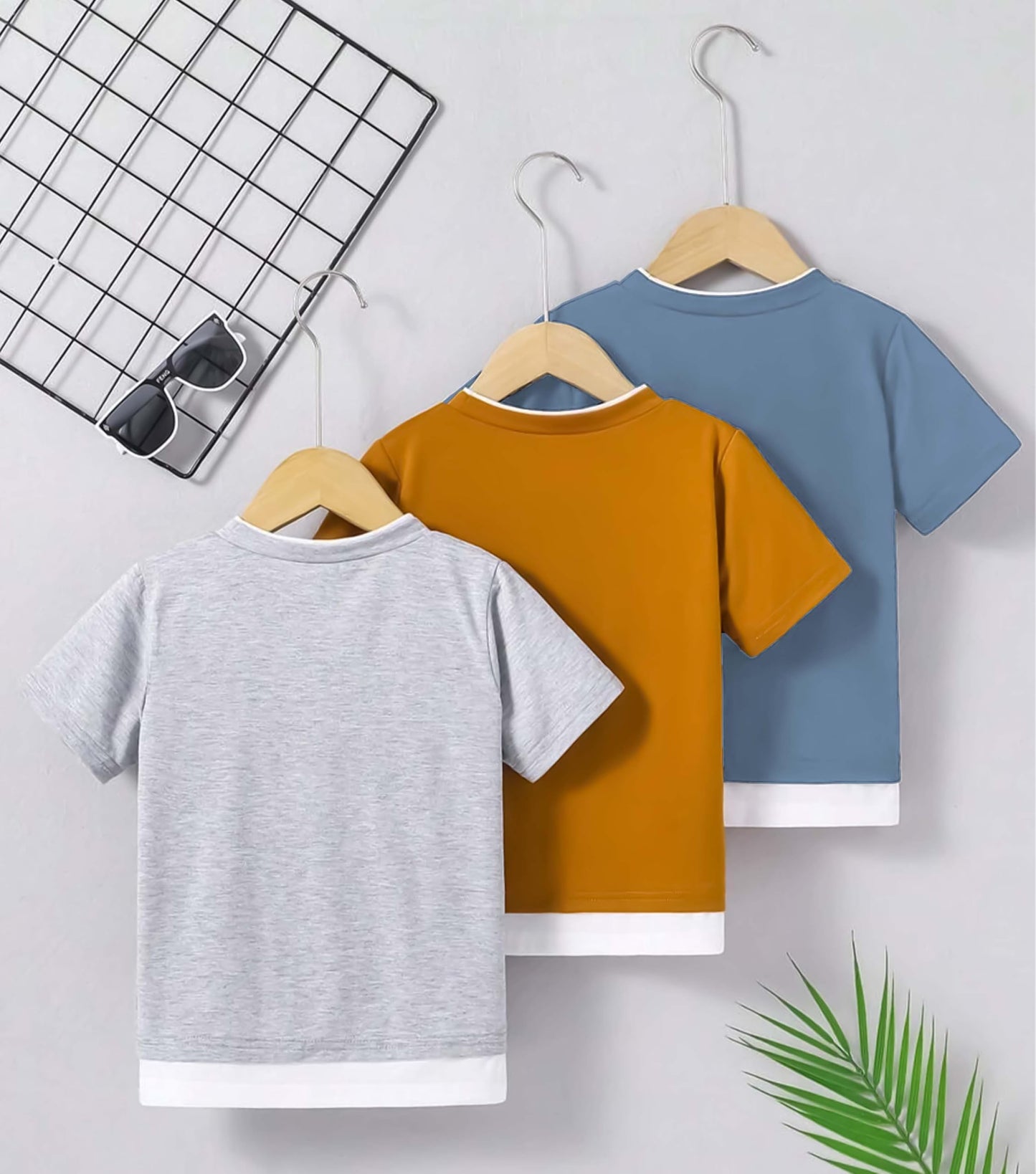 Kyda Kids Boys 100% Cotton Regular Fit Half Sleeve Solid Round Neck Tshirt For Boys (Pack Of 3)