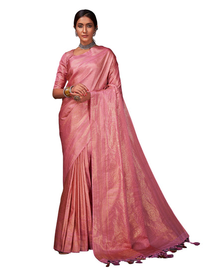 Vardha WomenS Kanchipuram Art Silk Saree With Unstitched Blouse Piece - Gold Zari Woven Work Sarees For Wedding (Aashni Silk_51