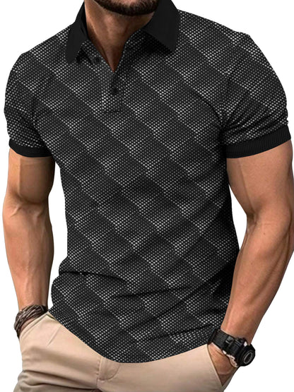 Noble Monk Men Ragular Polo Neck T-Shirts | Printed Tshirt For Men And Boys Black White