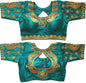 Pujia Mills WomenS Multicolor Phantom Silk Water Drop Back Neck Peacock Embroidery Stone Work Sleeves Readymade Saree Blouse (M