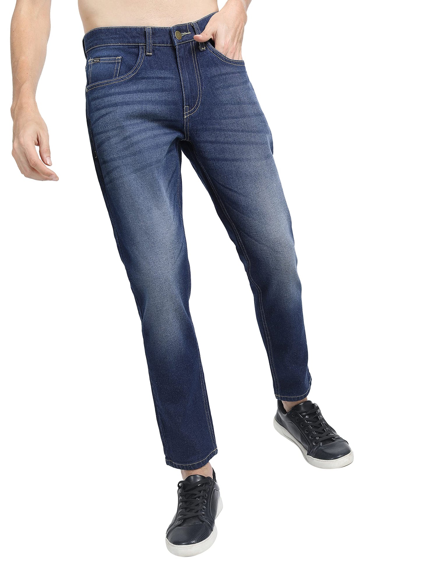 Ketch Mens Indigo Slim Tapered Jeans