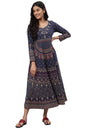 Blue Light Festive A-Line Winter Dress