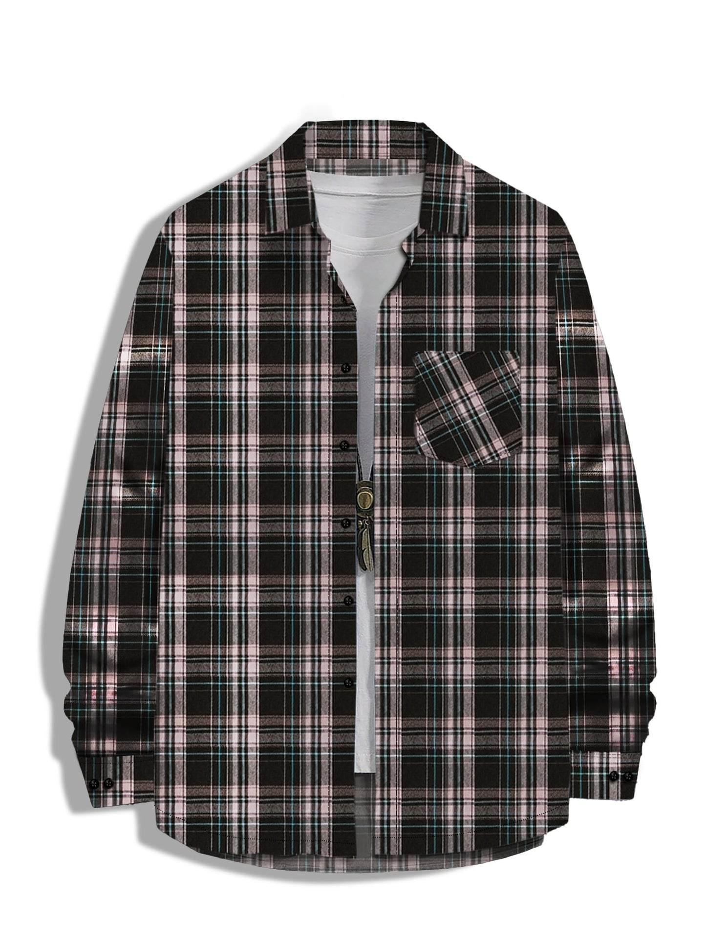 Noble Monk MenS Regular Long Sleeve Cotton Check Shirt | Casual Shirt With Spread Collar