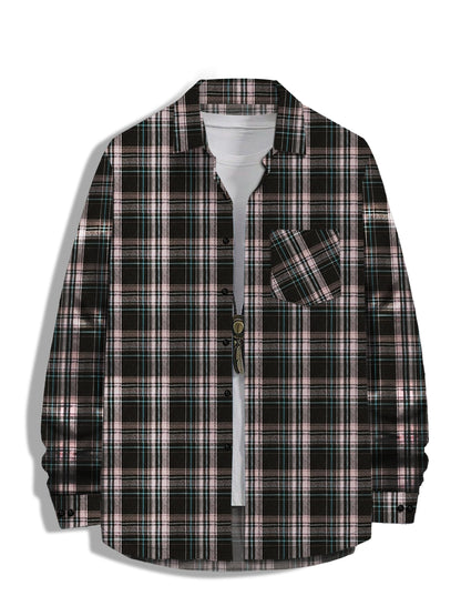 Noble Monk MenS Regular Long Sleeve Cotton Check Shirt | Casual Shirt With Spread Collar
