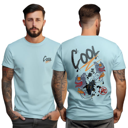 Peppyzone Mens Regular Fit T-Shirt (PZ-Trendy-45_Sky Blue