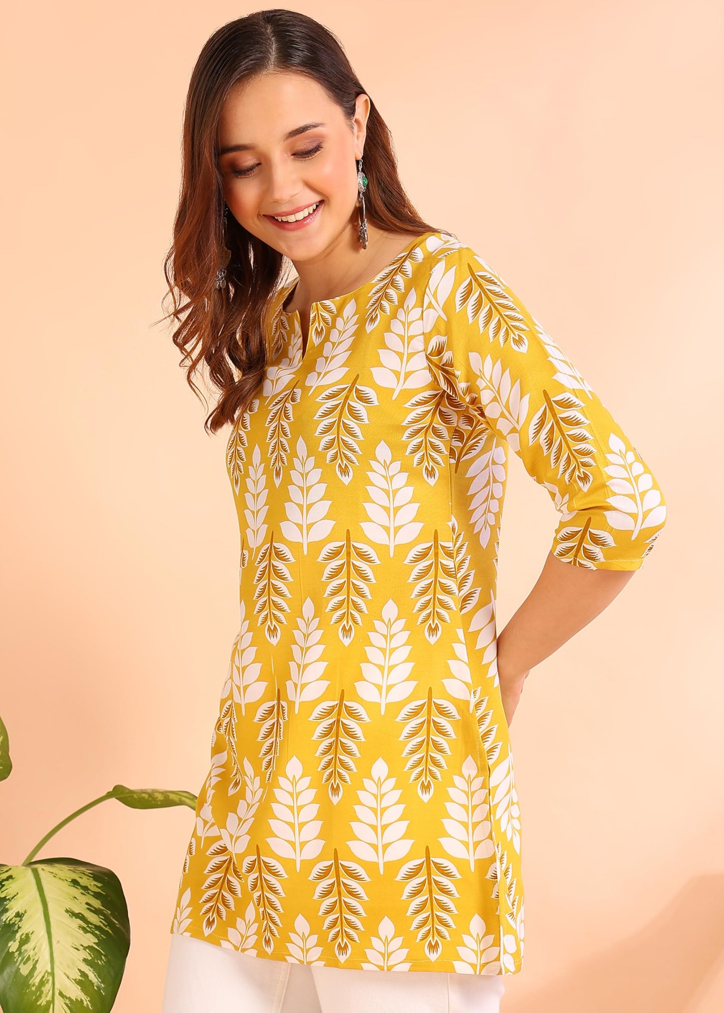 Dsk Studio Poly Rayon Short Kurti For Women & Girls Mustard