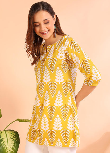 Dsk Studio Poly Rayon Short Kurti For Women & Girls Mustard