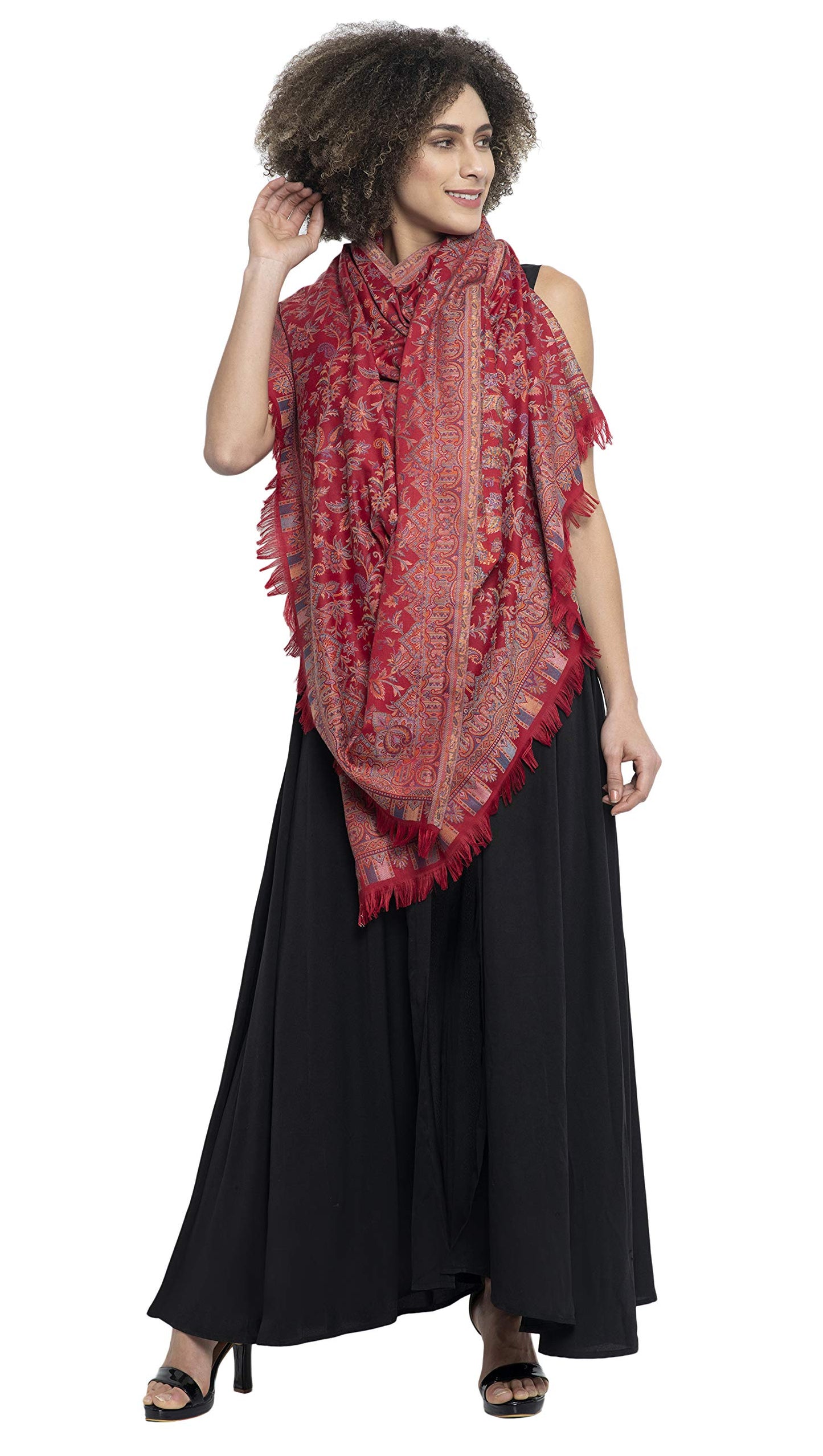 Weavers Villa Womens Shawl (Red), 100cm x 200cm