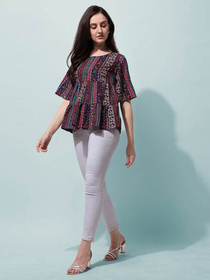 OOMPH! Peplum Tops for Women, Multi - mt375