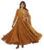 Fashion Basket WomenS Georgette Anarkali Dress Yellow