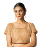 Pujia Mills WomenS Gold Readymade Blouse Embroidery Multi Coding Gold Thread Indian Ethnic Designer Blouse Stitched WomenS Rea