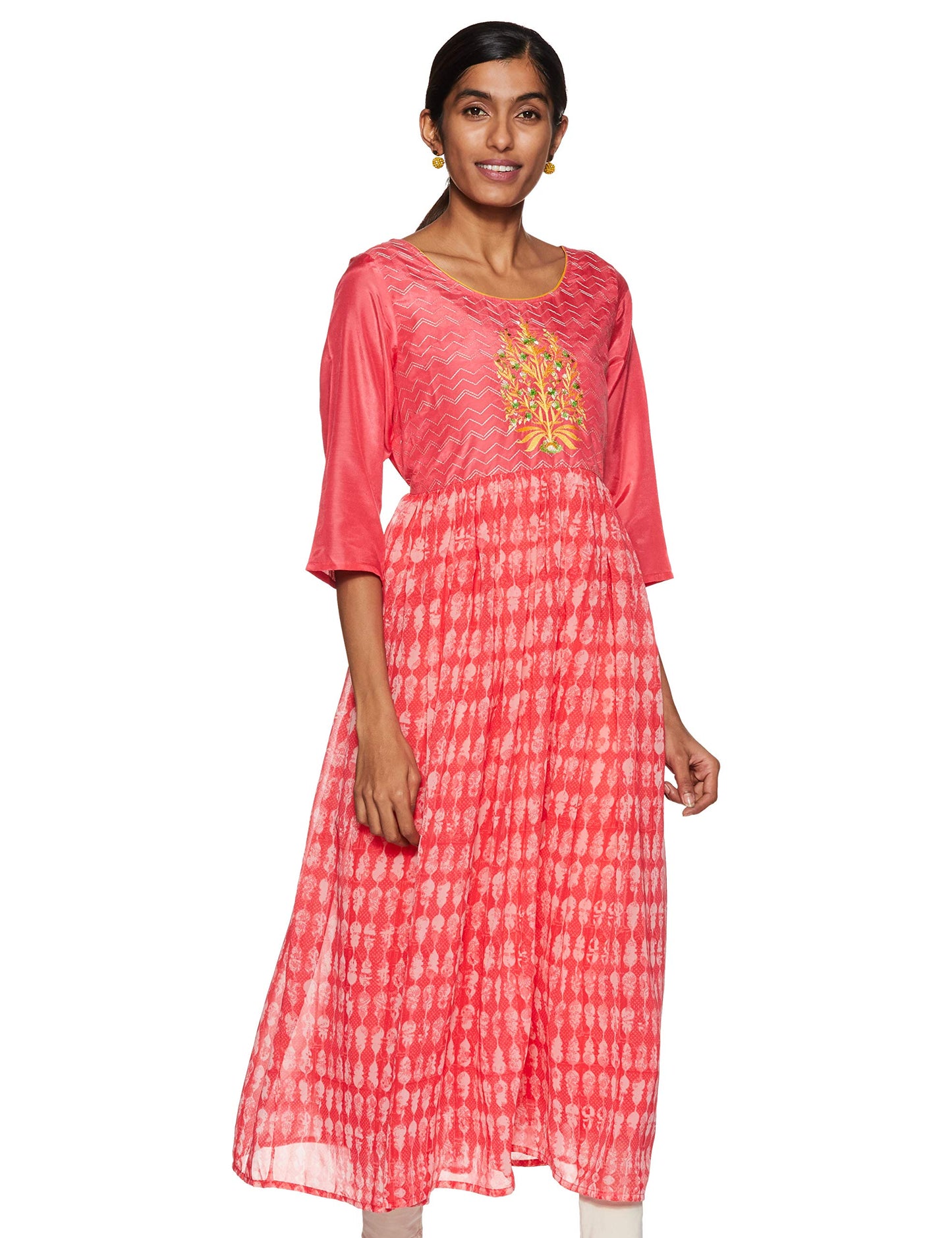 Aurelia Women's Georgette Solid Regular Kurta