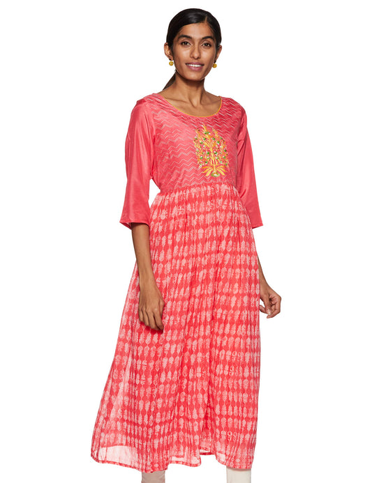 Aurelia Women's Georgette Solid Regular Kurta