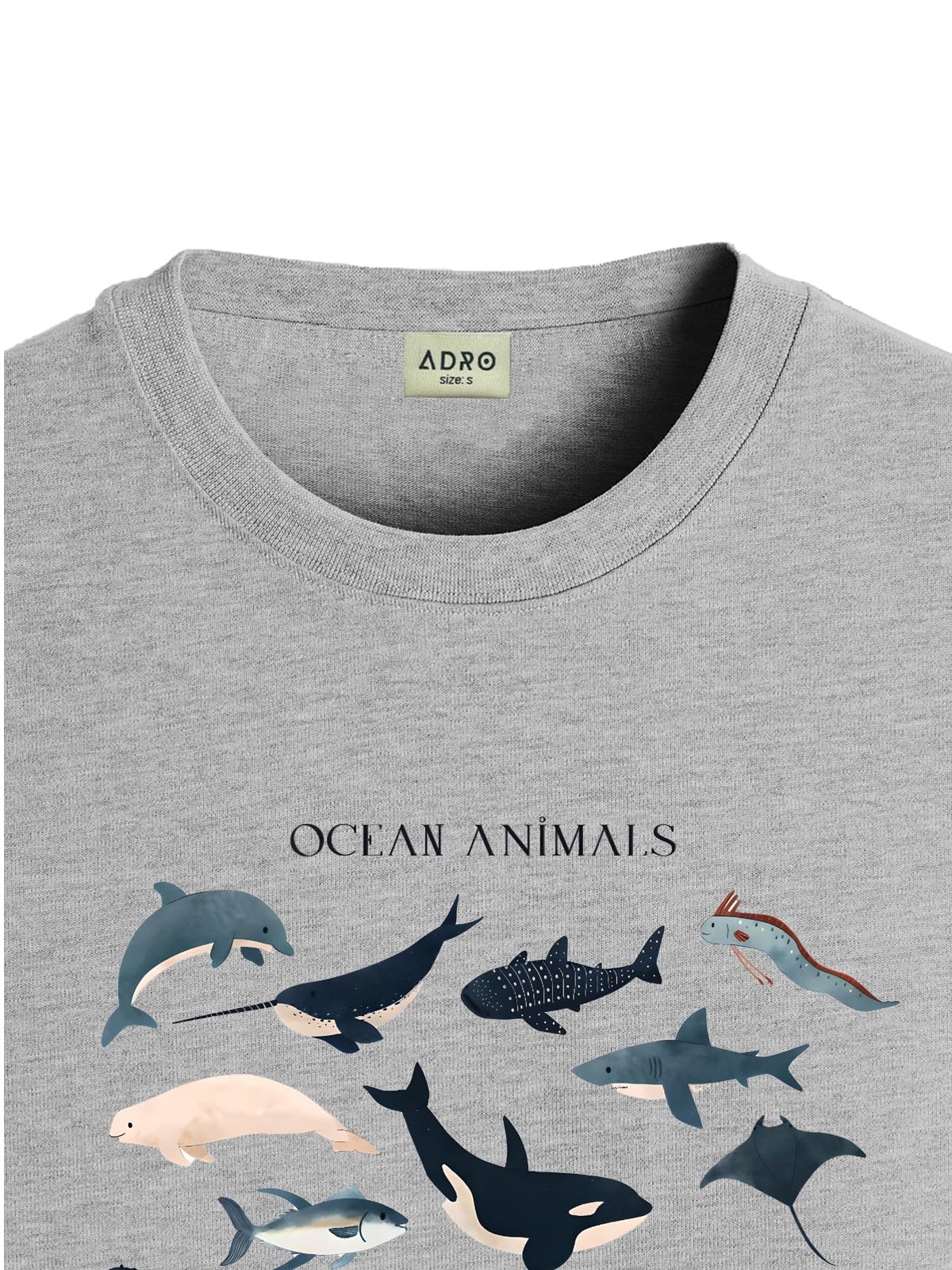 ADRO T Shirts for Boys & Girls || Ocean Sharks Printed T-Shirt || Ages 3-14 || 100% Cotton Round Neck Tshirt for Boys & Girls||K