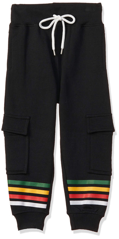 T2F Boys Regular Fit Mid Rise Track Pant Black