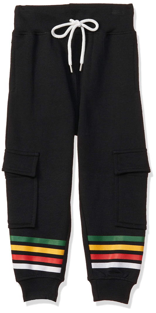 T2F Boys Regular Fit Mid Rise Track Pant Black