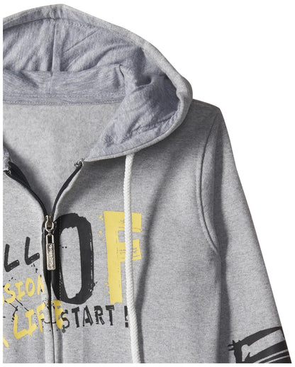 T2F Cotton Hooded Neck Regular Fit Hoodie (Boys-SS_35_Grey