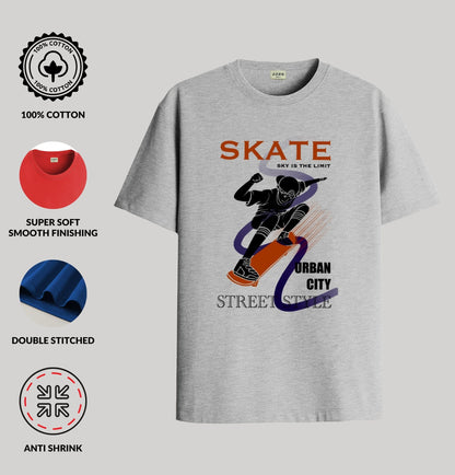 ADRO T Shirts for Boys & Girls | Skate Street Style Printed T-Shirt | Ages 3-14 | 100% Cotton Round Neck Tshirt for Boys |KRN-L2