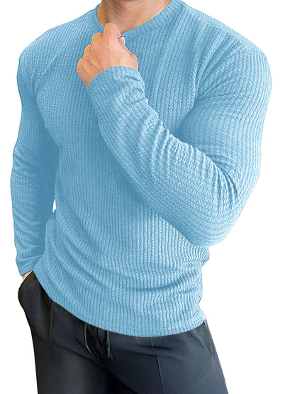 Noble Monk MenS Regular Fit Round T Shirt |Full Sleeves |Solid Pattern | Casual T-Shirt For Men