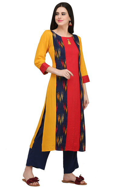 GoSriKi Women Rayon Regular Kurta