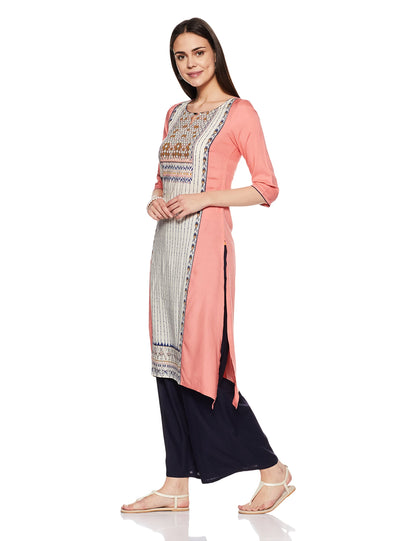 Aurelia Women's Asymmetrical Hemline Kurta