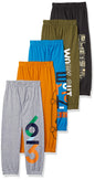 T2F Boys Regular Fit Printed Cotton Track Pant (Pack of 5)