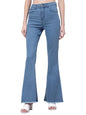 Kotty Womens Cotton Lycra Blend Bootleg Fit High Rise Jeans Sky Blue