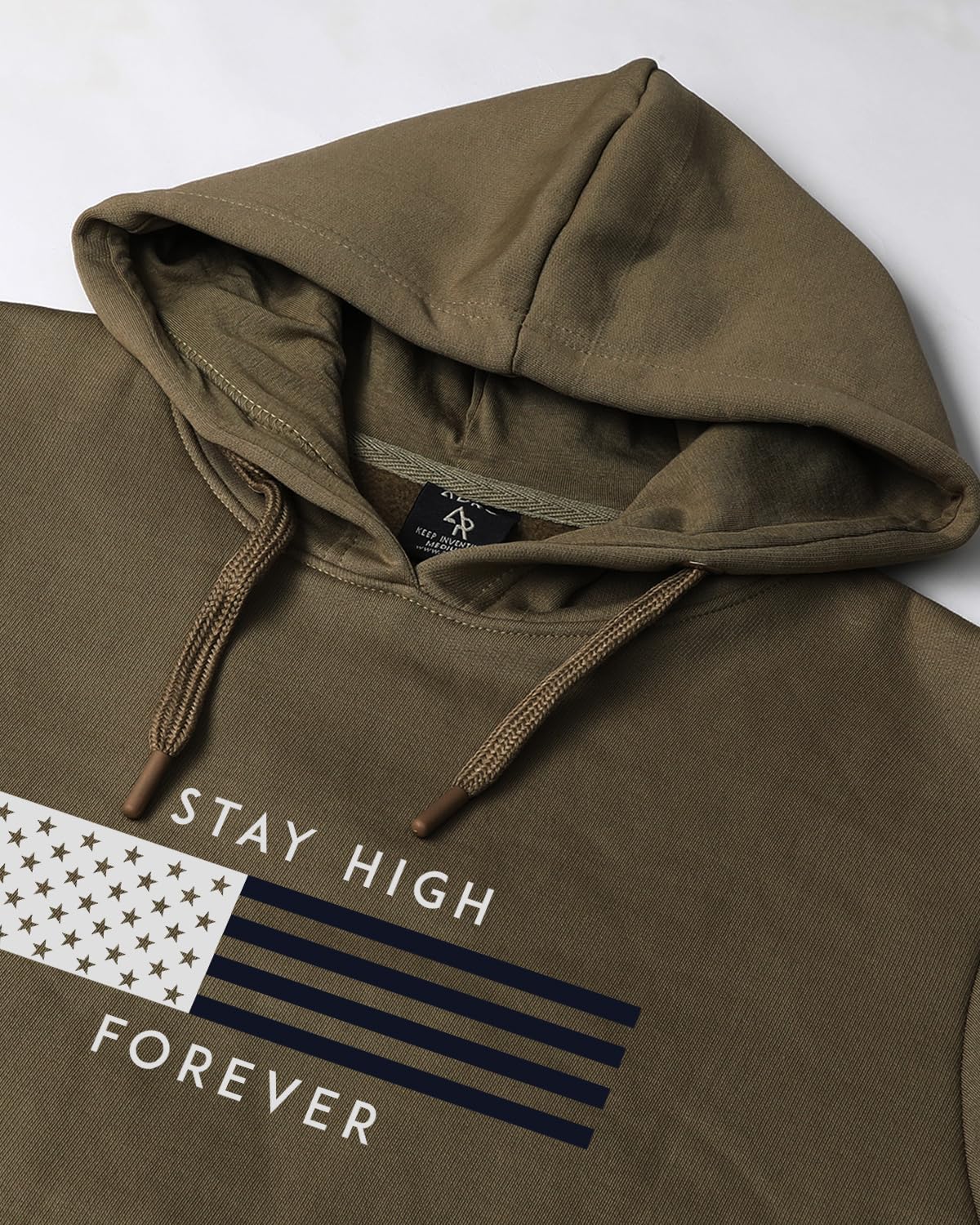 ADRO Men's Cotton Blend Neck Hooded Sweatshirt (H24-FLAG)
