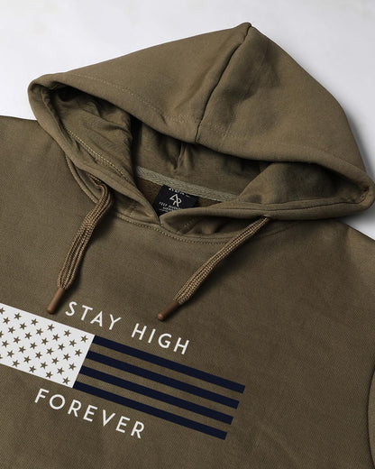 ADRO Men's Cotton Blend Neck Hooded Sweatshirt (H24-FLAG)