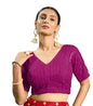 Vihu Fashion Womens Indian Ethnic Wear Designer Silver Sequence with Matching Embroidered Work V Neck Half Sleeve Readymade Pad